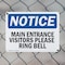 Signmission Main Entrance Visitors Please Ring Bell OSHA Notice Sign, Plastic, 14in W x 10in L, 2PK OS-2PACK-NS-P-1014-L-14085 - alternate 4